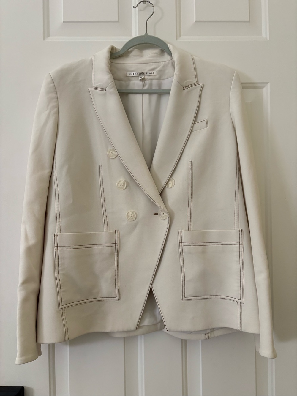 Veronica Beard Cosmo Dickey Jacket in White Size 16 **READ